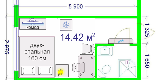 План номера в гостинице